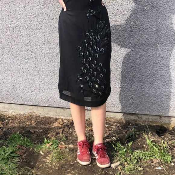 Vintage Beaded & Sequin Peacock Dress - Picture 2 of 8